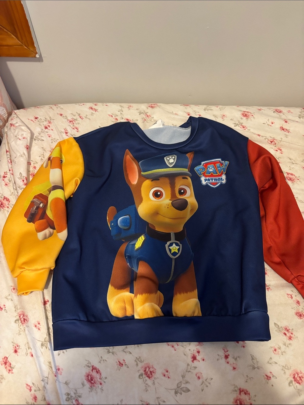SHEIN Paw Patrol Chase Pullover Sweatshirt - Blue, Yellow & Red